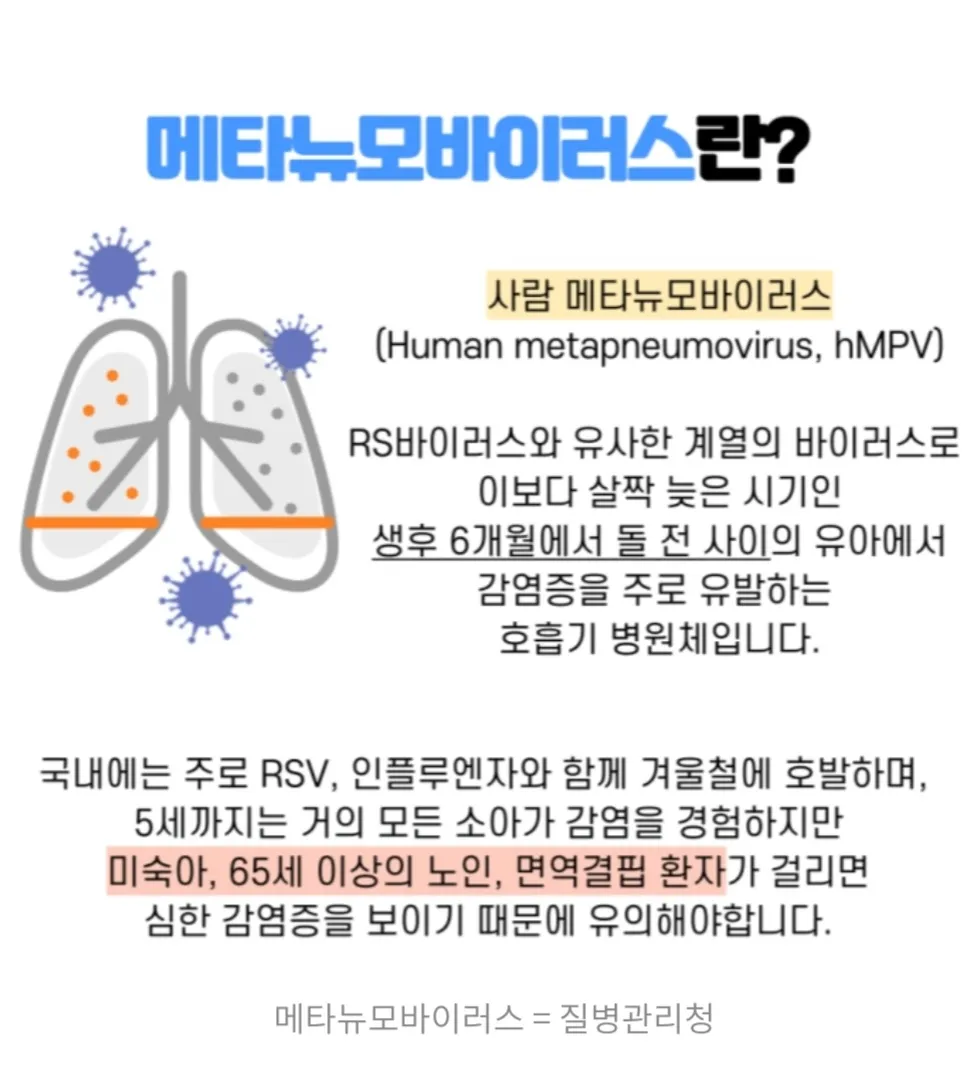 메타뉴모바이러스 비상이래요!