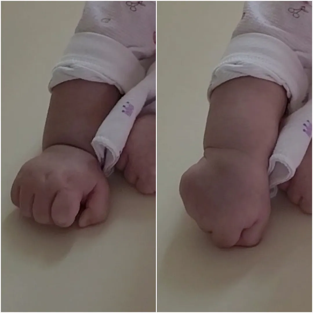 혹시 주먹을 꾹꾹? 까딱?? 하는 아가 있나요??