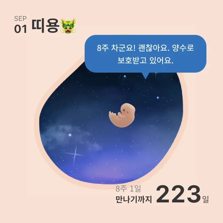 저희 아기 태명은 띠용이에요