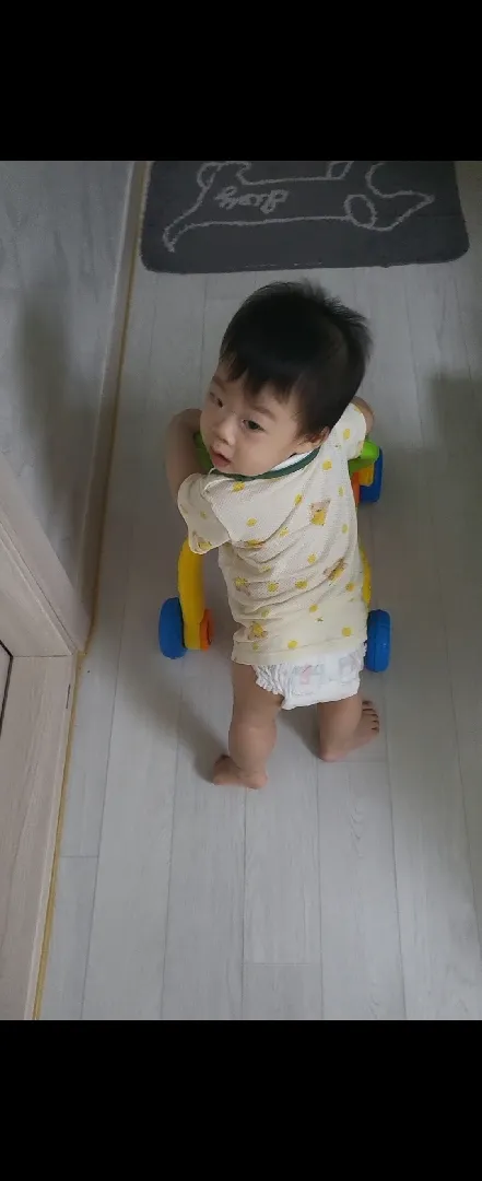 걸음마보조기 잡고 걷는 아기 있나요?