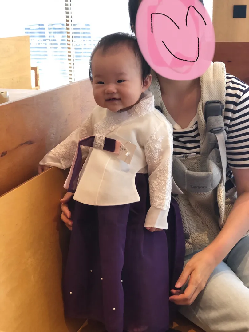 아기 돌 촬영 한복 입어봤어요^^