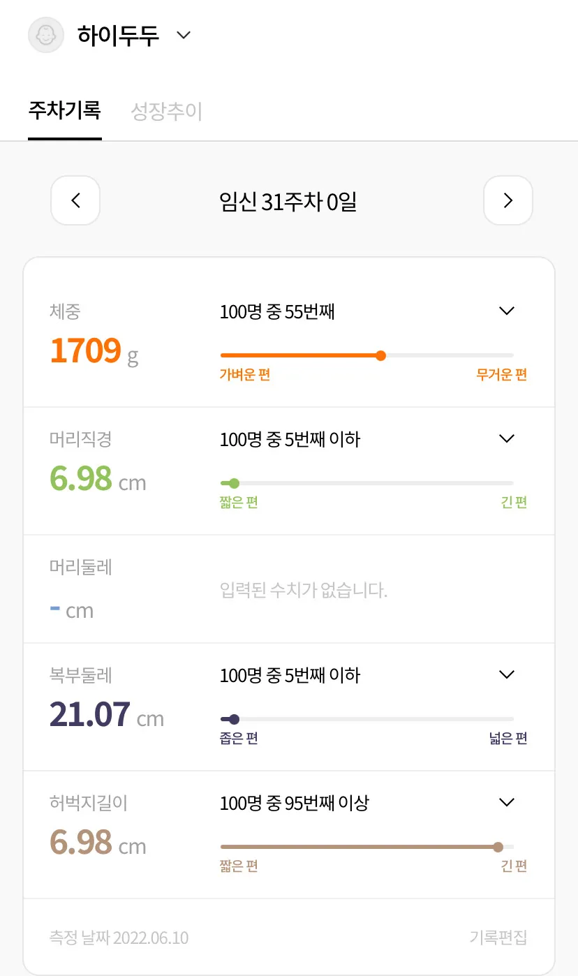 아기 성장보고서