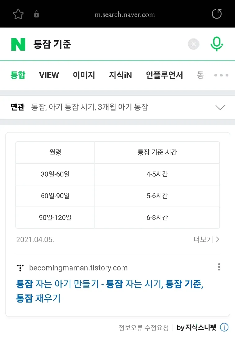 통잠 기준?!