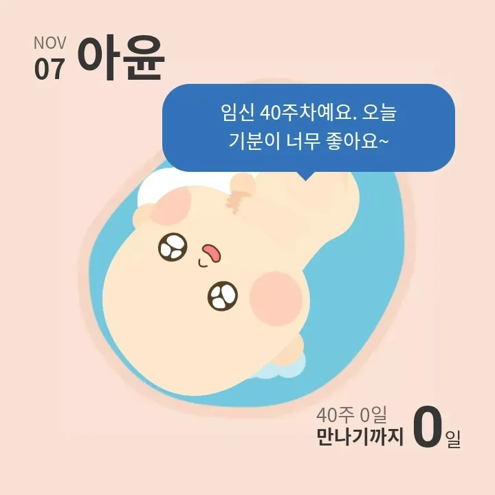 아직 뱃속이 좋은 예정일 아가~!