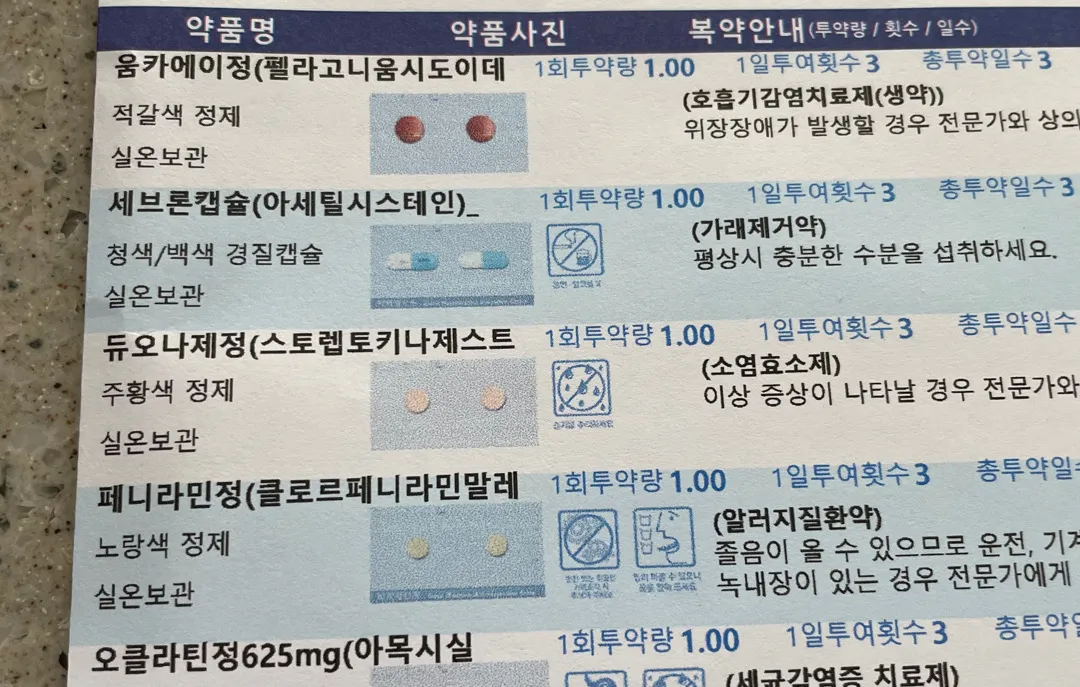 모유수유중  감기약