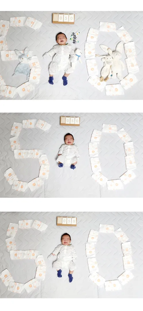 집에서50일 기념 사진 남겨봤어요!