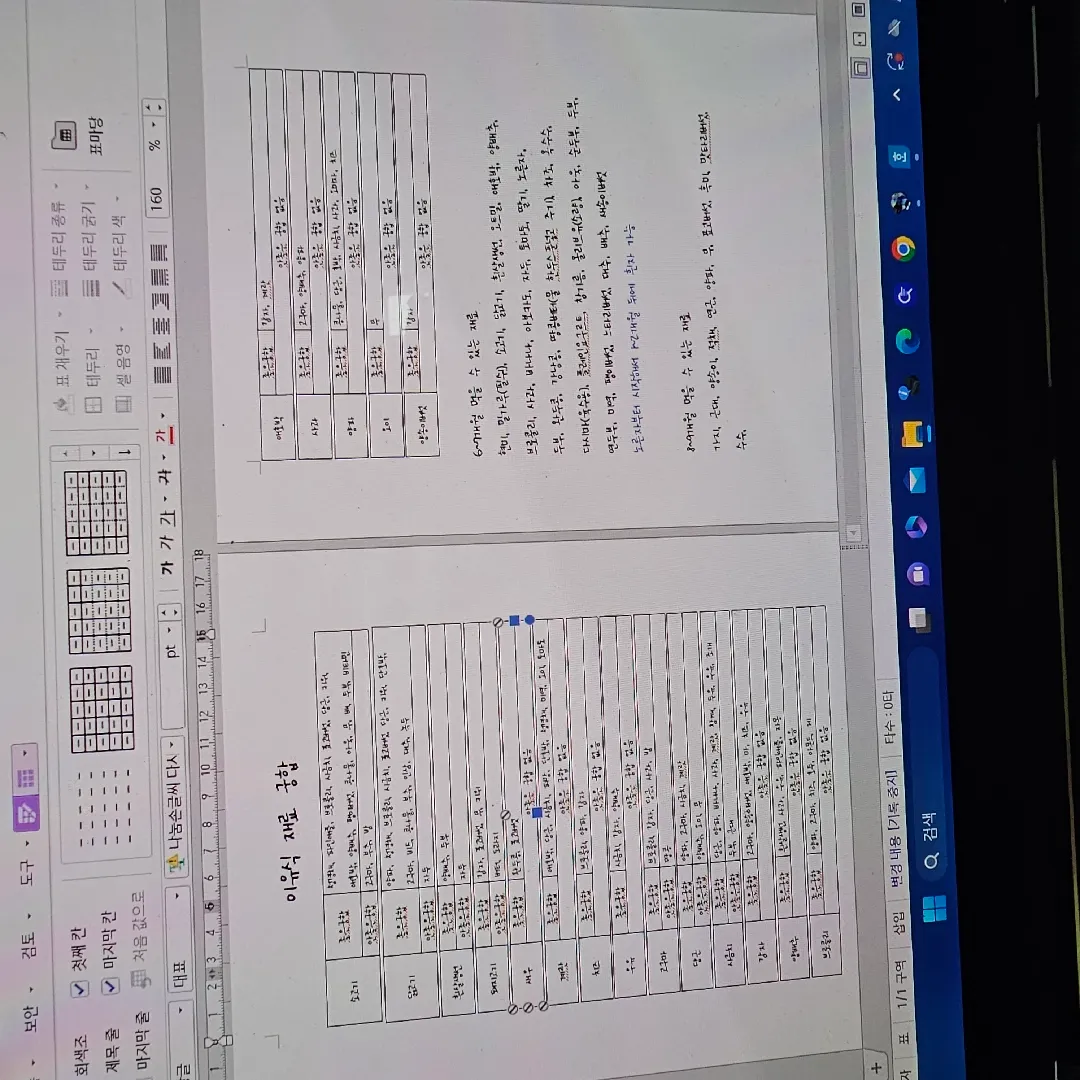 이유식 재료 궁합