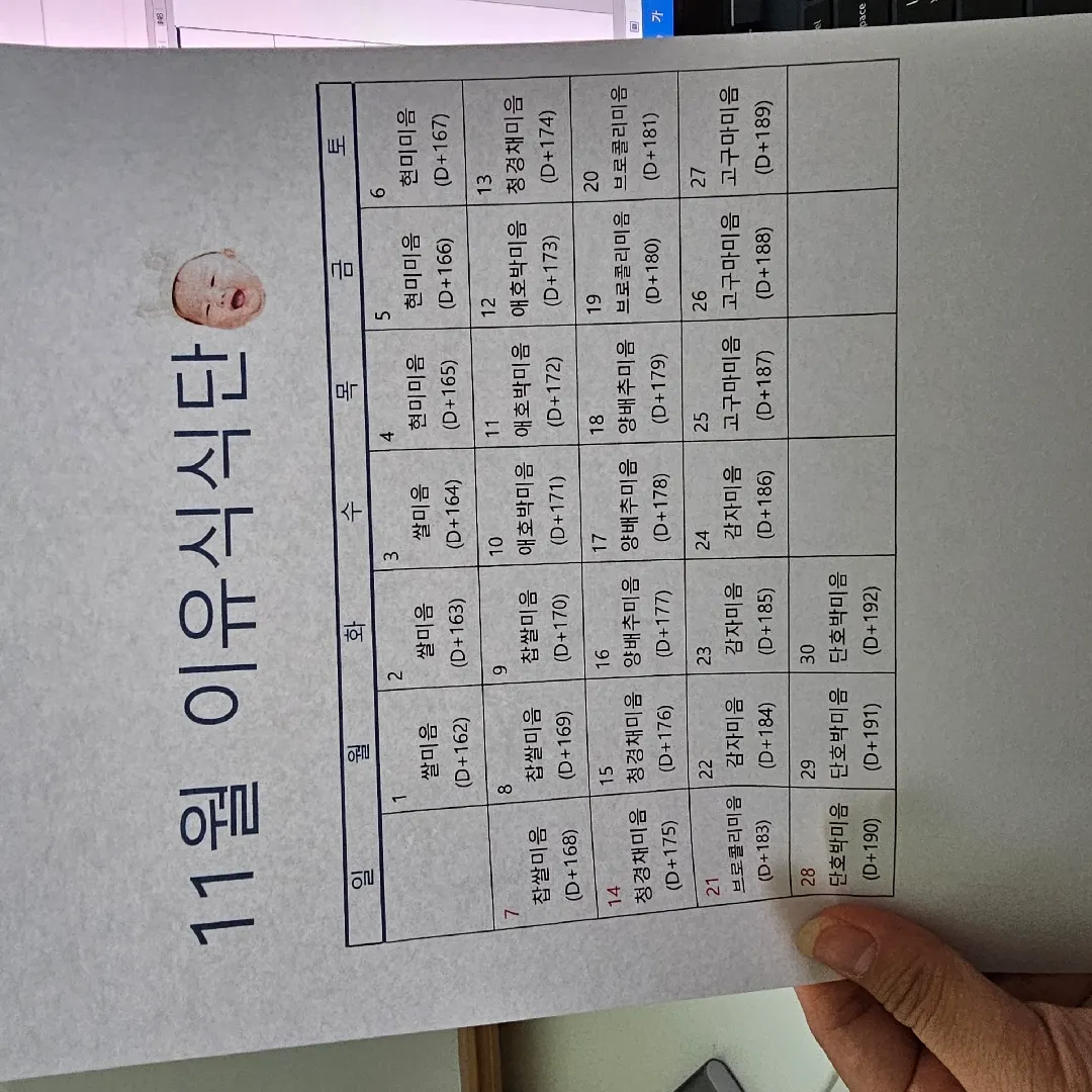 초기이유식 식단 슬쩍 올려보아요