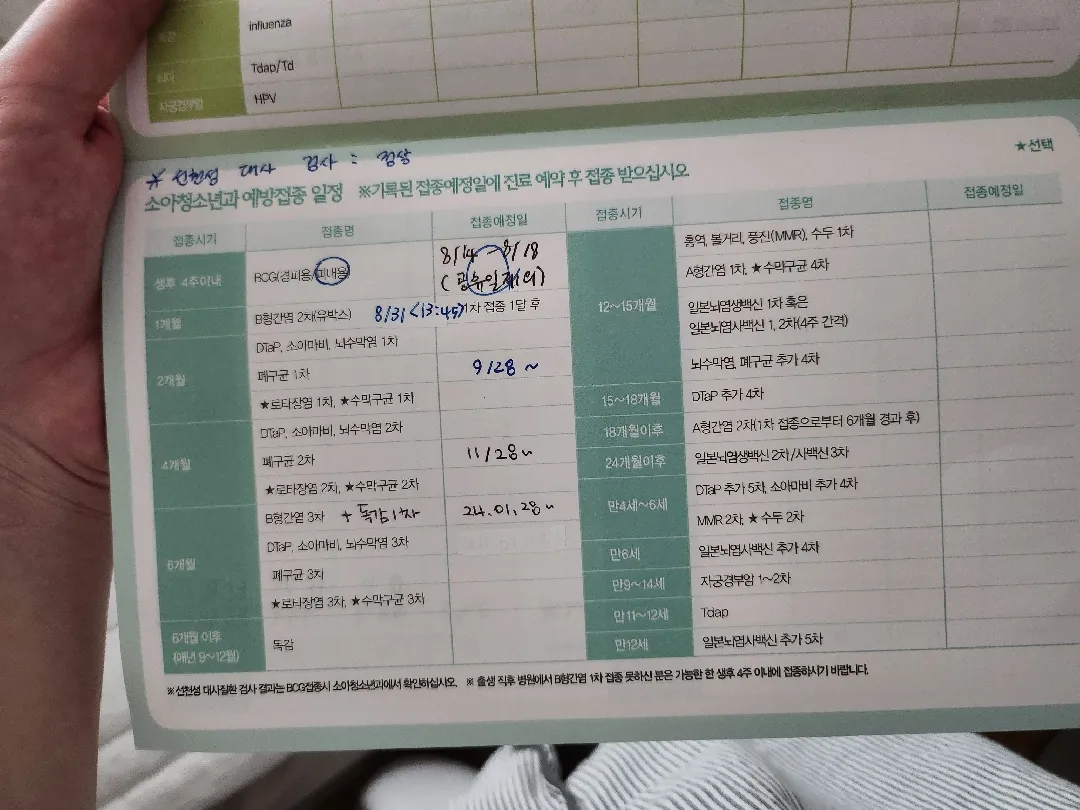 2개월 접종 언제 맞추셨나요?