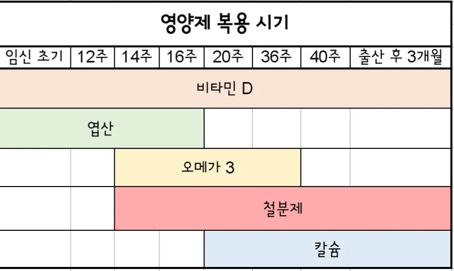 임산부 영양제 복용 시기