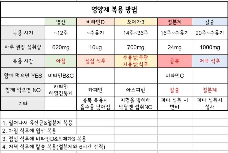 임신 중 영양제 복용법