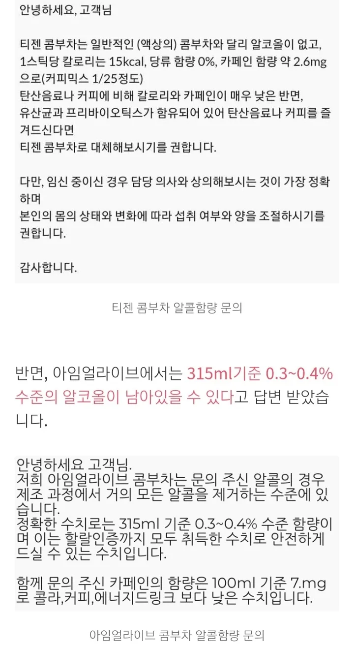 아임얼라입 콤부차 알콜