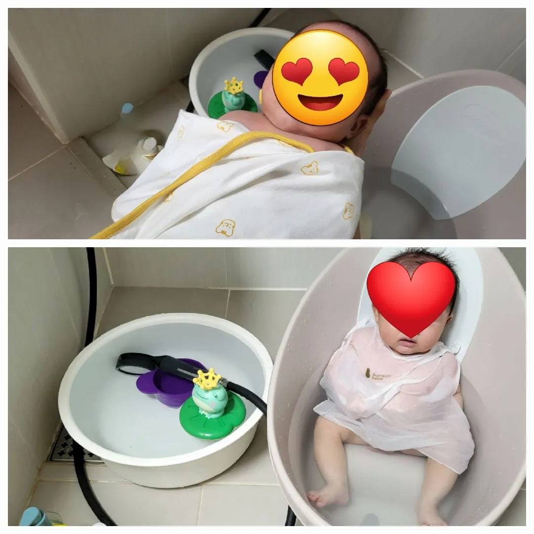 목욕시 머리 어떠케 감겨주시나요? 헤어캡은 언제쯤?