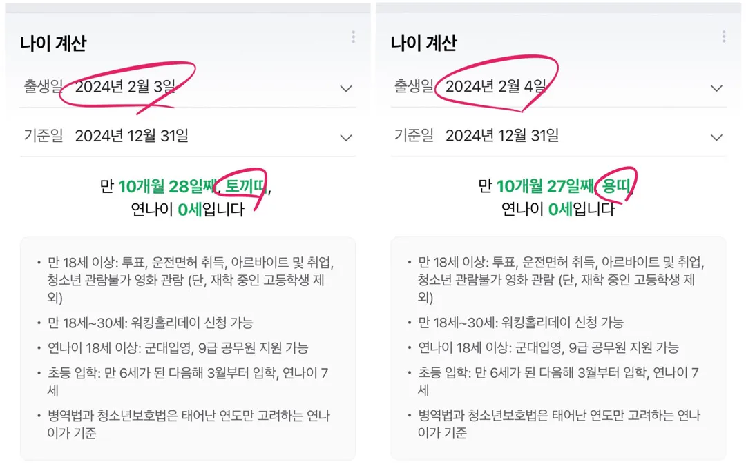 2월생 띠 기준일!?