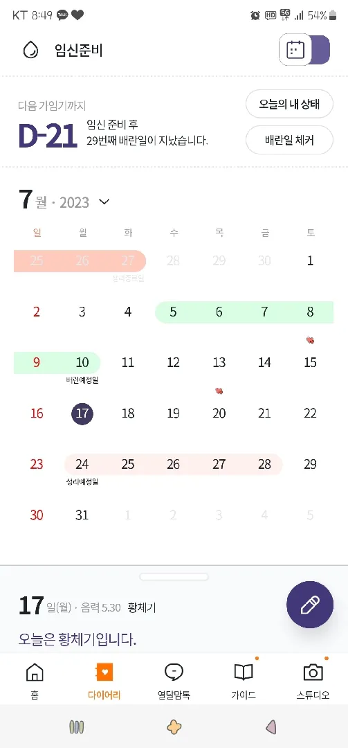 배란 후 양쪽 난소 물혹