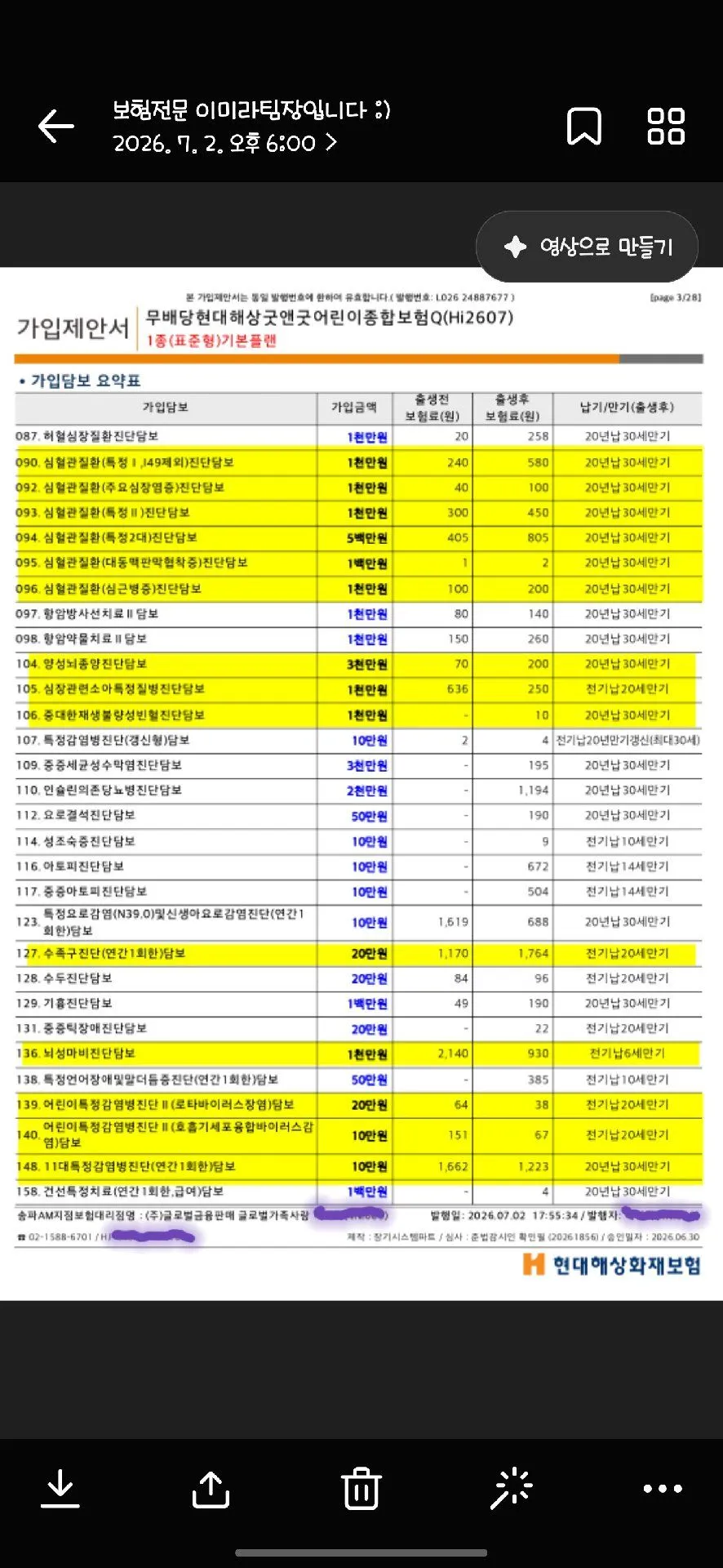 태아보험(현대해상) 4