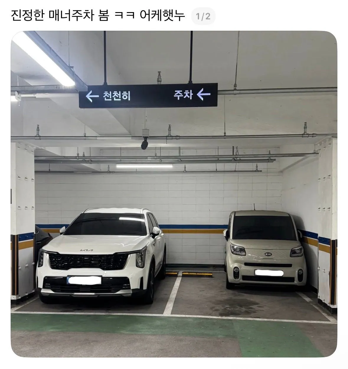 진정한 매너주차 레이 차주 ㅋㅋㅋ ㅠㅠ (사진있어요🥹)