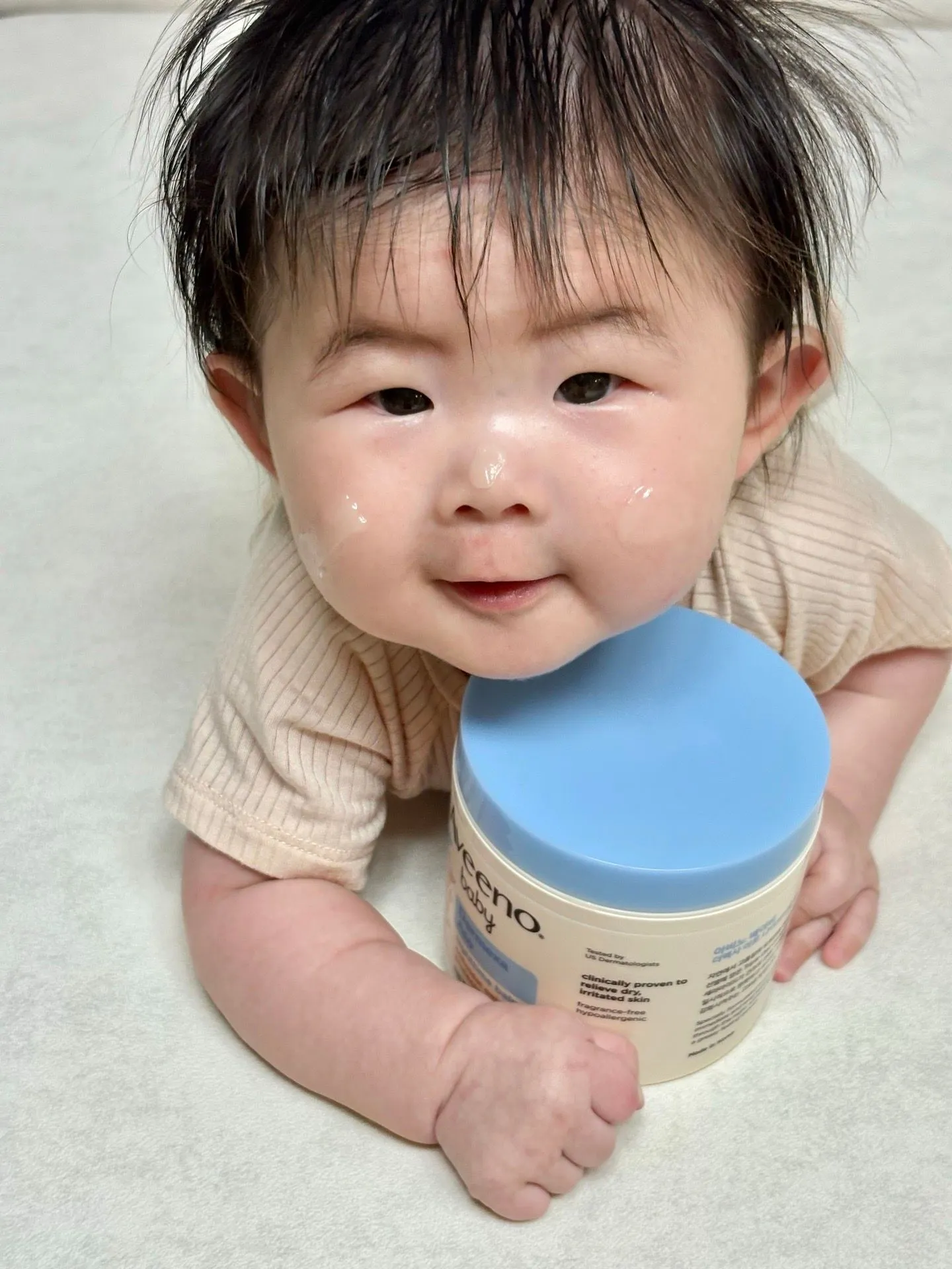 봄이 자기 전 보습 루틴 👶🏻, 아비노베이비 더멕사 아토 나이트타임 밤 🌙 3