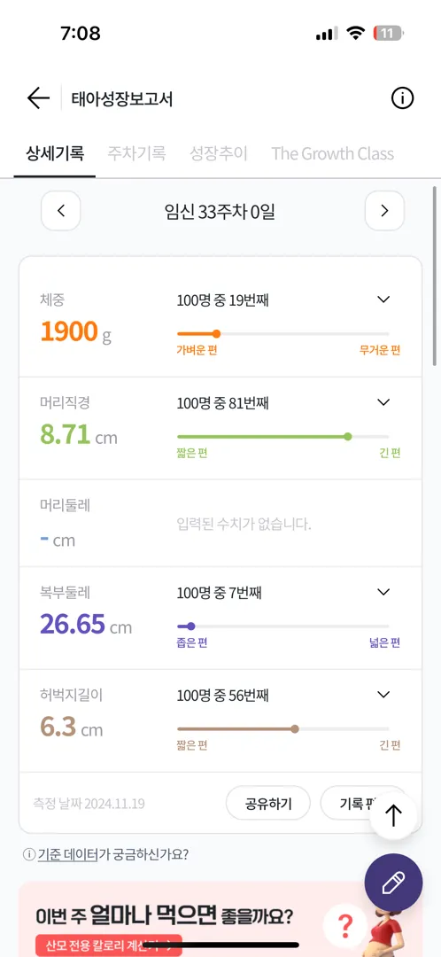 아가 크기! 