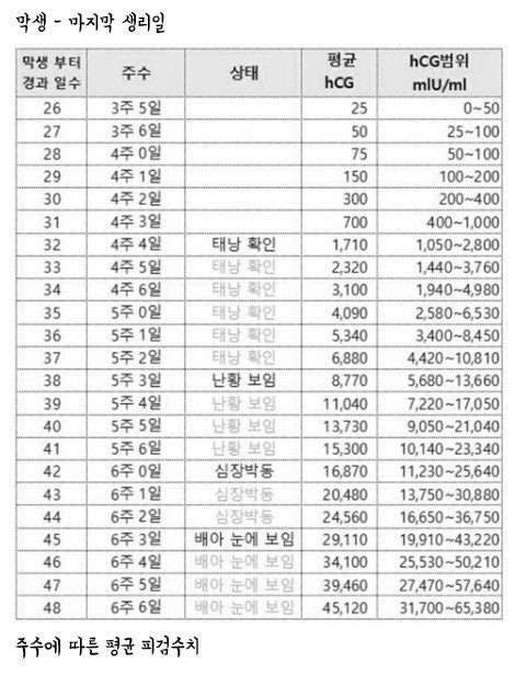 혹시 필요하실까 해서 피검사 수치표 공유해요