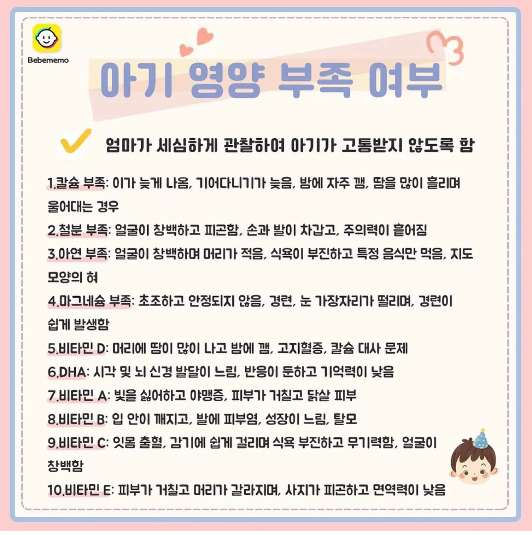 아기 영양 부족 여부!