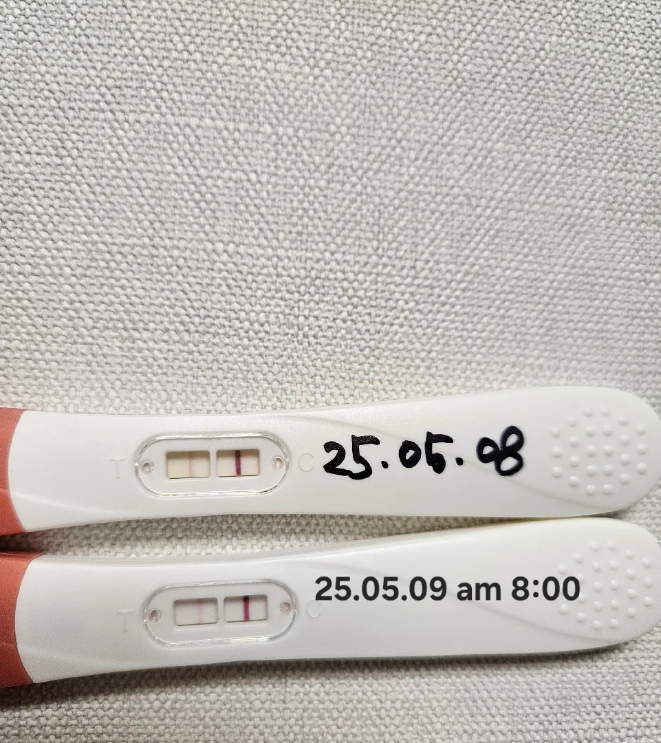 둘째가 온것같은데..진하기 봐주세요!!
