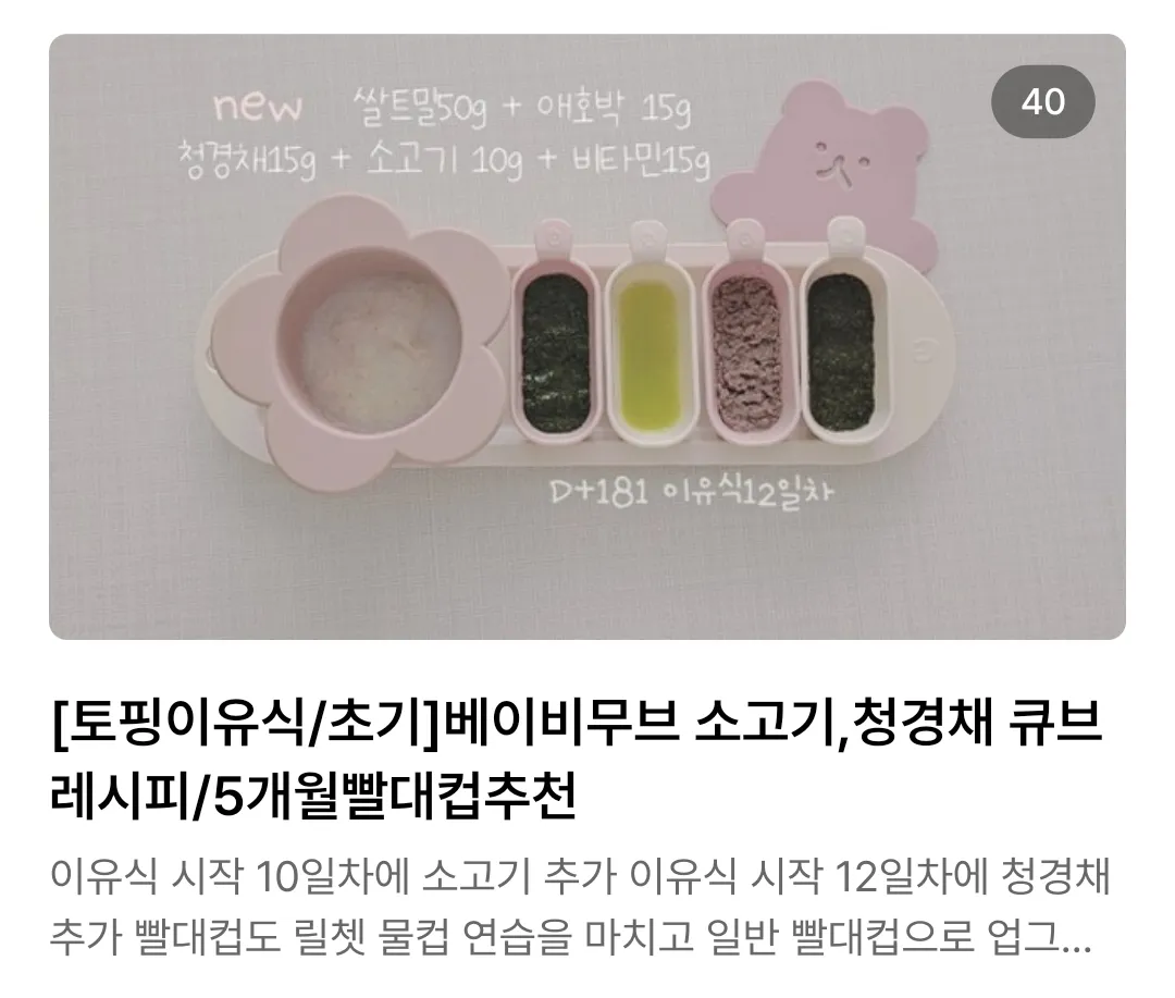혹시 베이비무브 이유식레시피 필요하신분..?