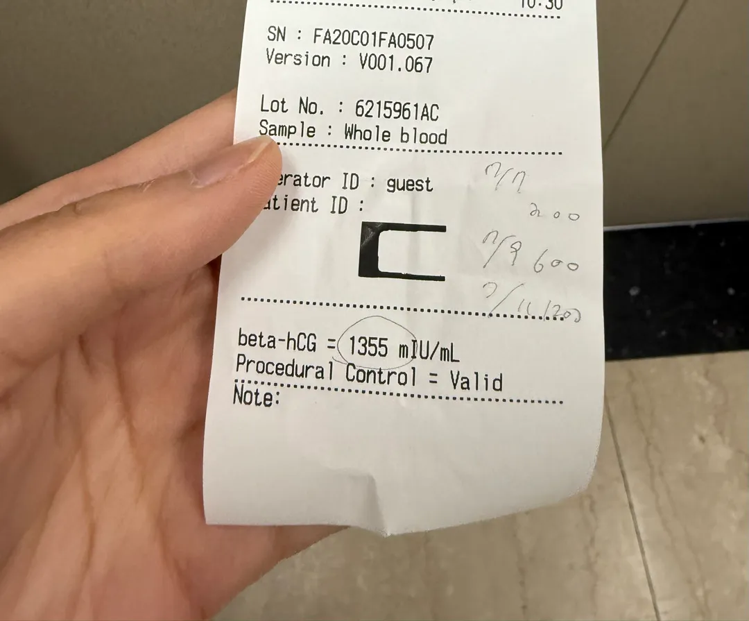 피검사 수치 1355... 내일 아기집 안보이겠죠