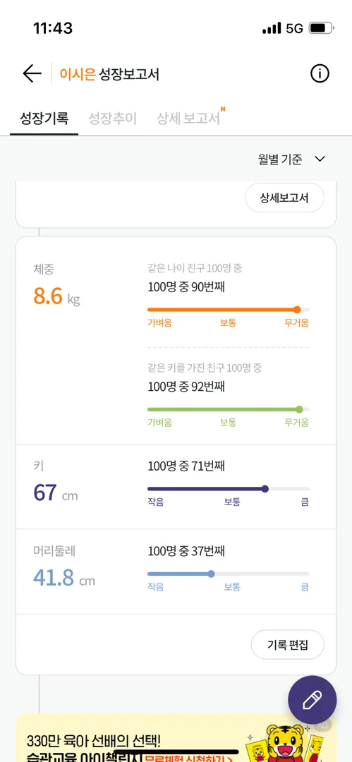 늦은 영유아 검진 받고 왔어요