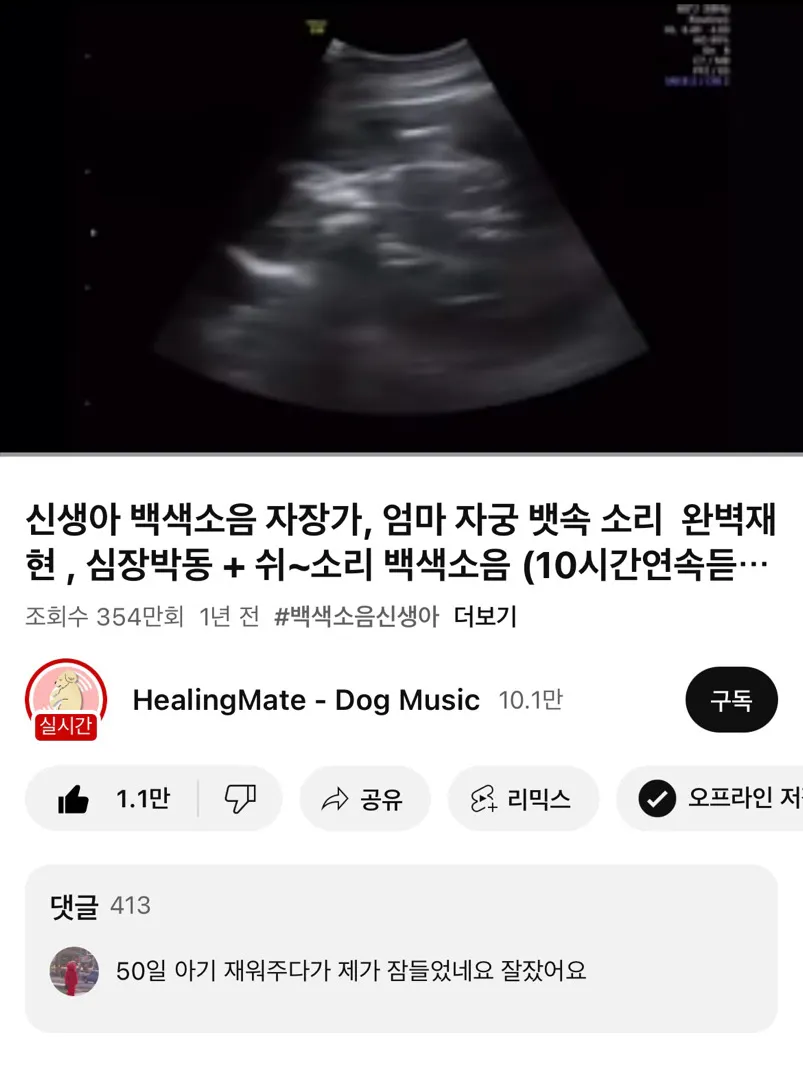 잠안자는 아기 백색소음 추천이요!