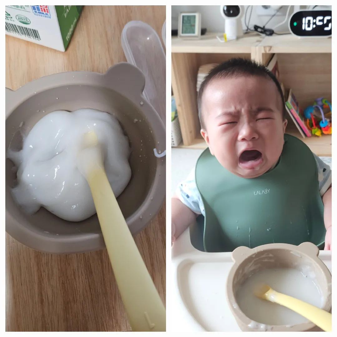 첫 이유식 대실패., . , .