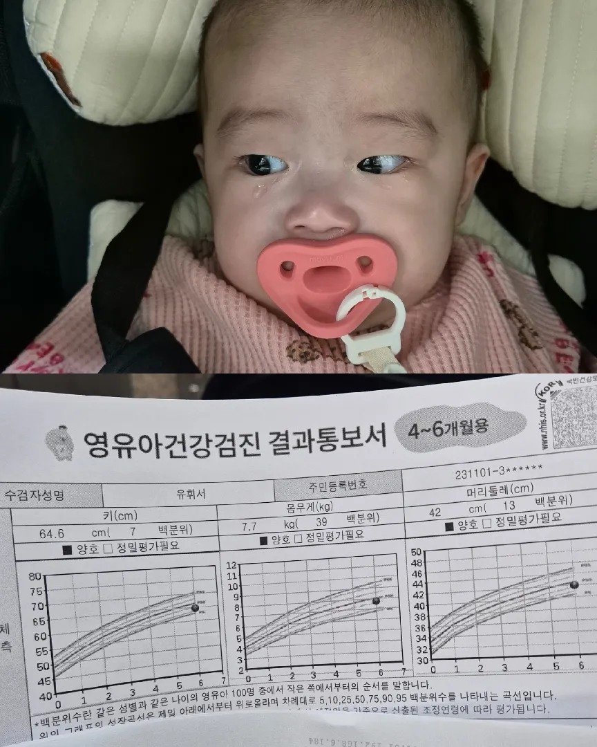 영유아검진+6개월접종 하고왔어요
