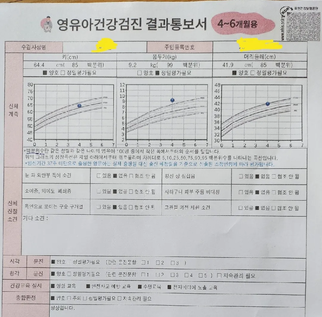 2차 영유아검진 (...우량아)