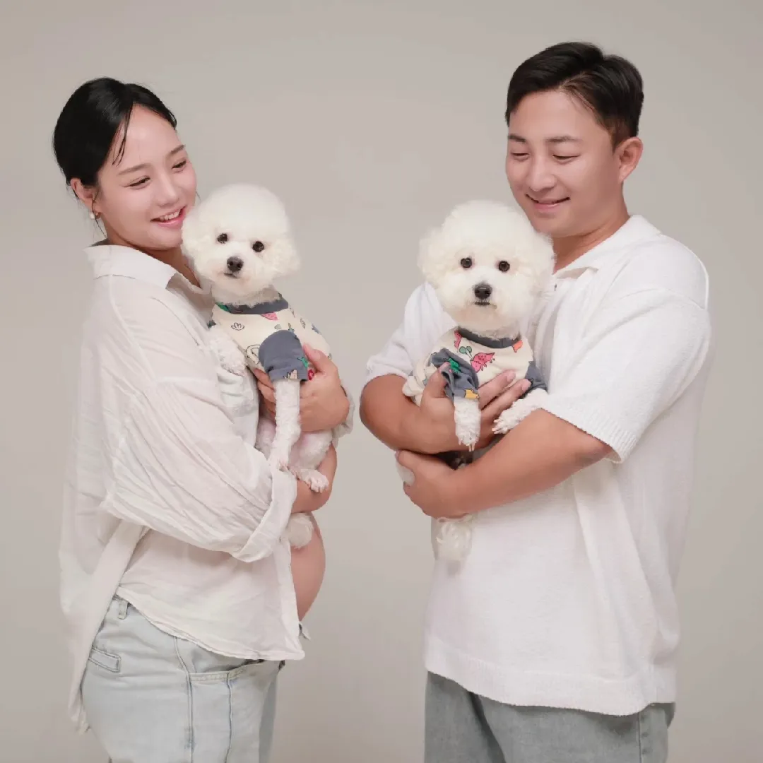 강아지들과함께만삭사진성공^^