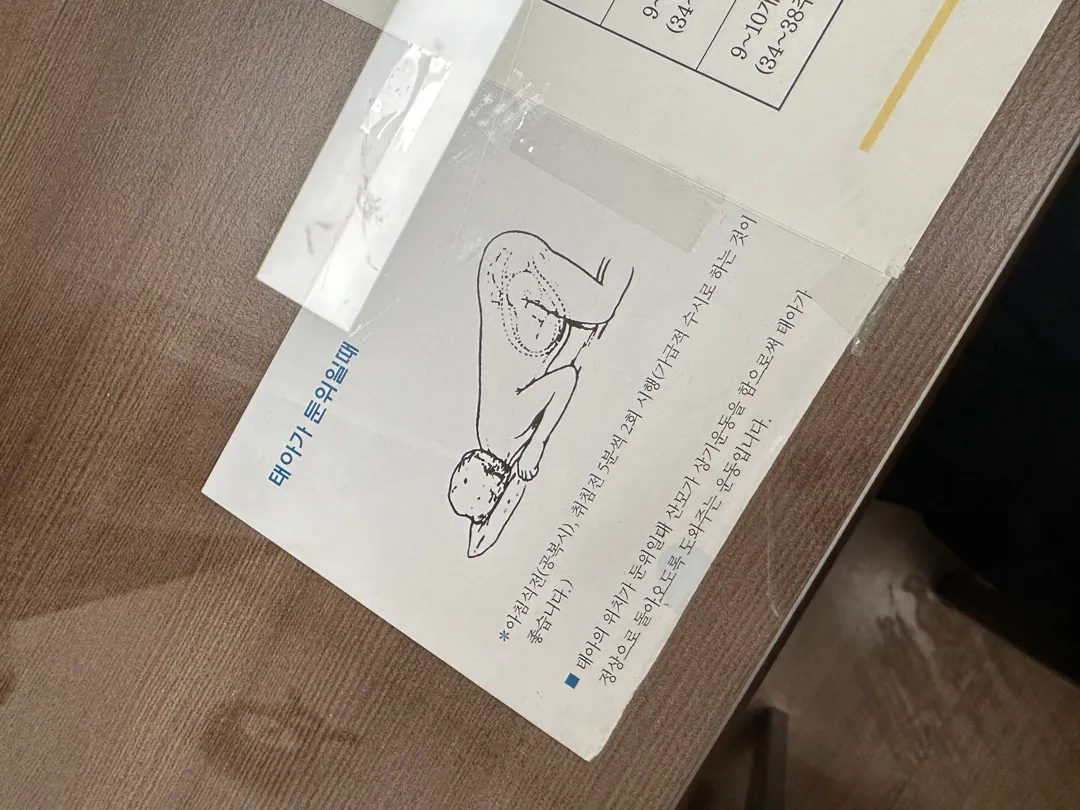 아기가 밑으로 내려와있대요 ㅠㅠ