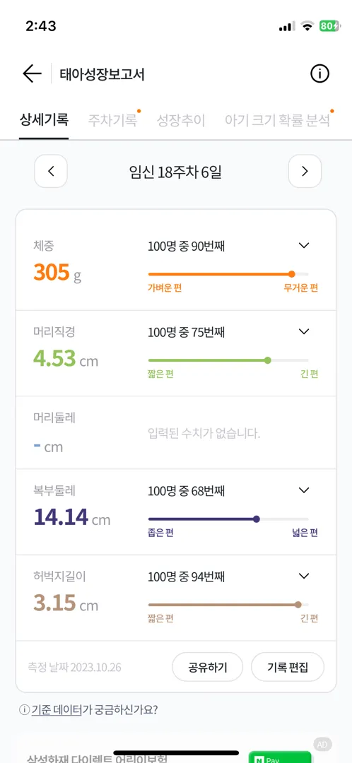 애기 체중