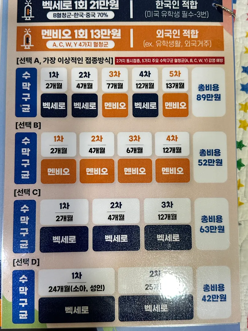 예방접종 좀 알려주세요 ㅠㅠ !