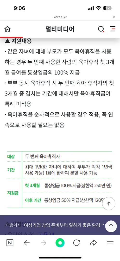 육아휴직 관련 질문입니다
