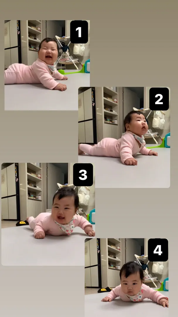 150일 갑자기 배밀이해요😆😆레벨업!!