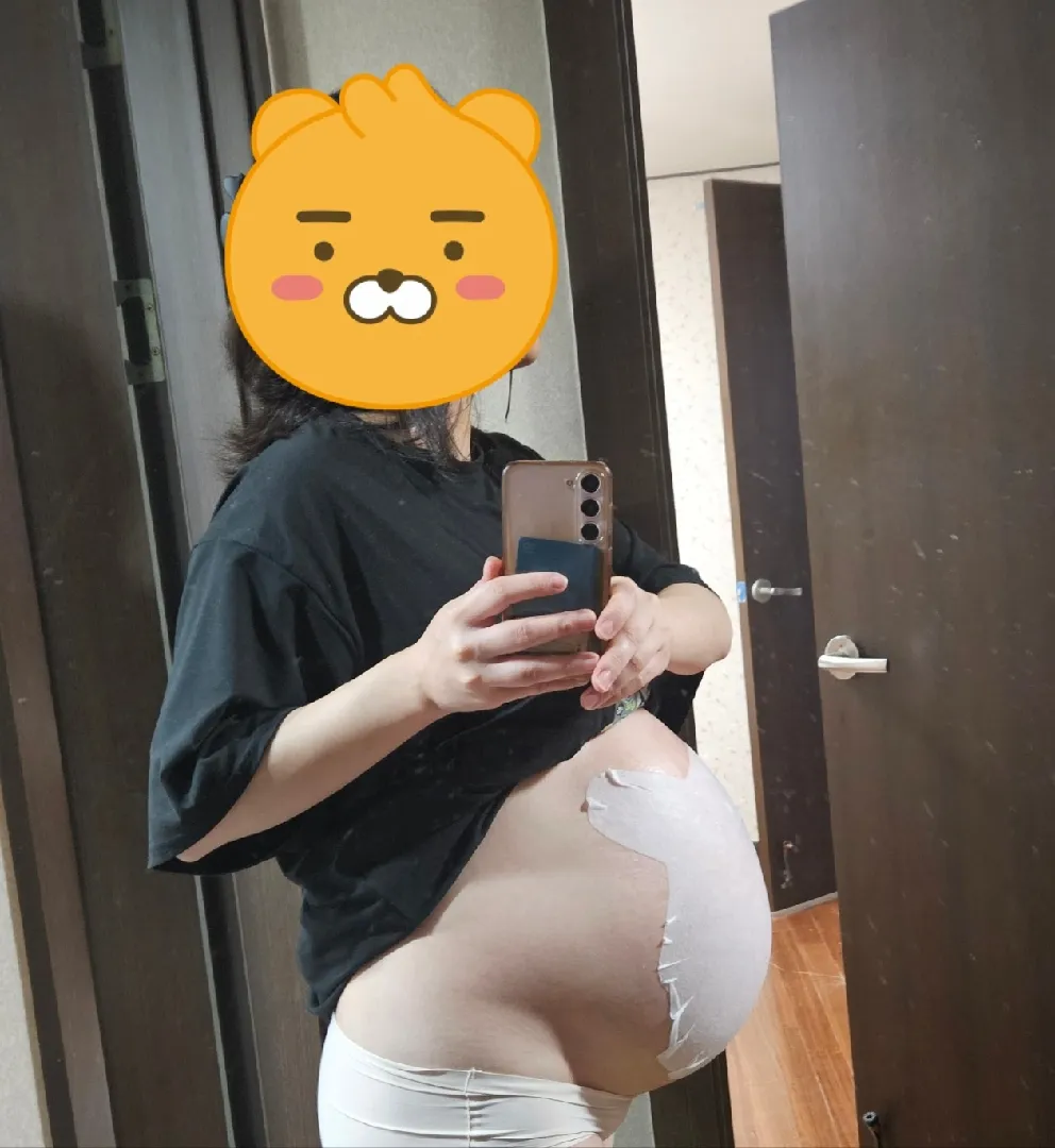 38주 배크기, 배 많이 내려왔나요?